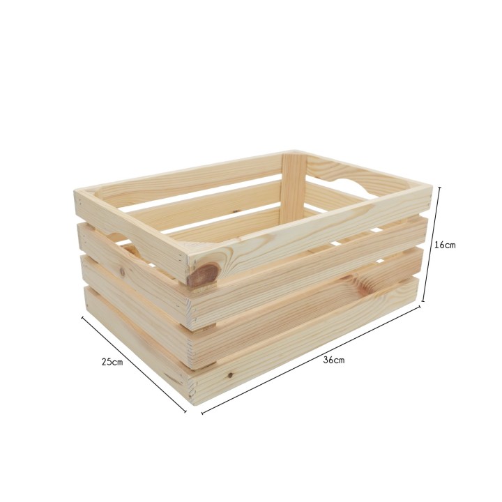 Lot de 3 cagettes en pin naturel