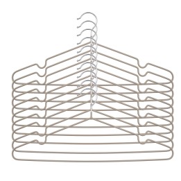 Lot de 10 cintres métal et PVC beige