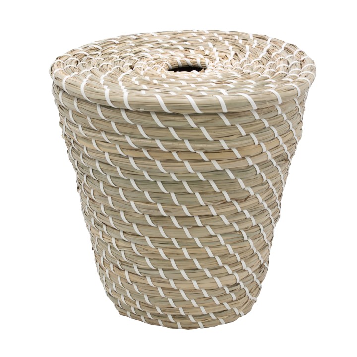 Poubelle de salle de bain en paille