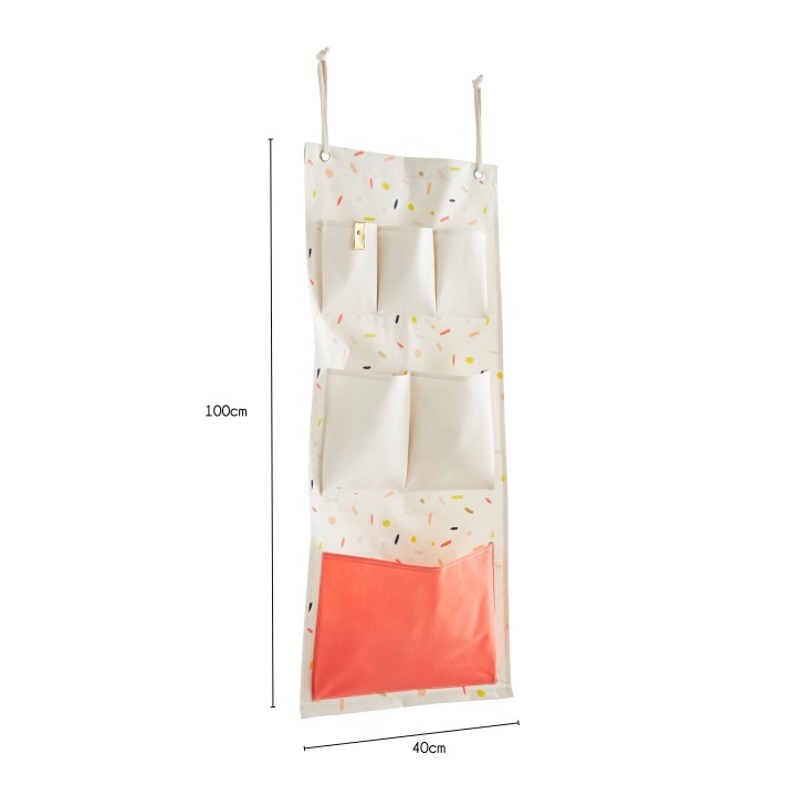 Organiseur mural en polycoton motif confettis