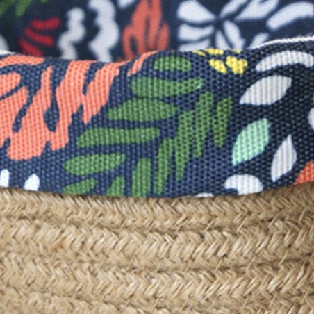 Detail of Panier rectangulaire en jute motif caribéen