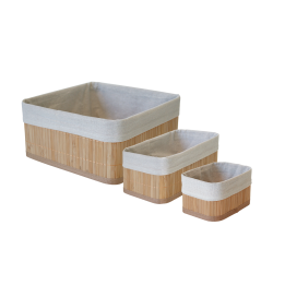 3 paniers en bambou - Rangement tiroirs