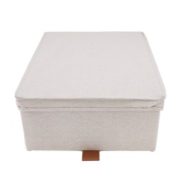 Boîte de rangement en tissu avec couvercle beige - 35x47x16