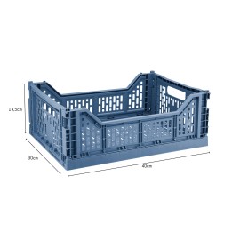 Cagette empilable et pliable turquoise - Jardin