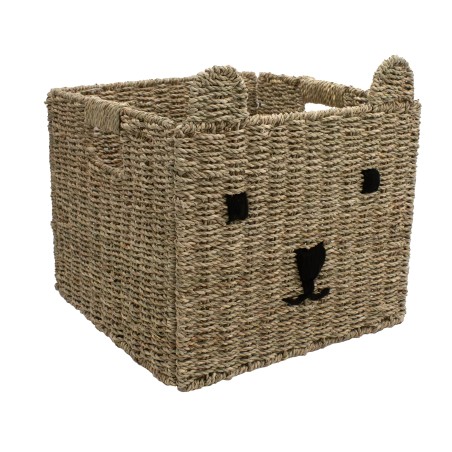 Detail of Panier ourson en jonc de mer naturel