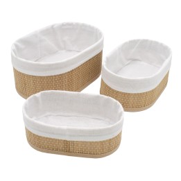 3 paniers de rangement en bambou