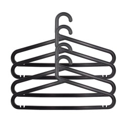 Cintres noirs en plastique 10% recyclé  - Lot de 4