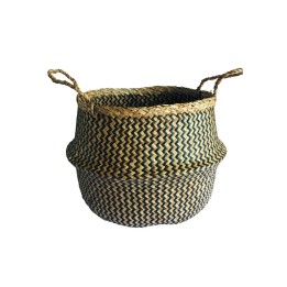 Panier de rangement rond en jonc de mer avec anse - 25cmx25cm