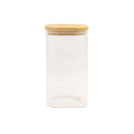 Bocal en verre avec couvercle en bois - 1,6 litre