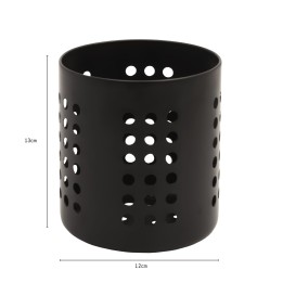 Pot à ustensiles en métal noir - Cuisine - 12cm diam