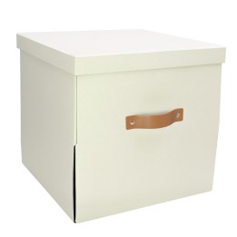 Boîte de rangement cube - En carton blanc - 30x31x31 cm