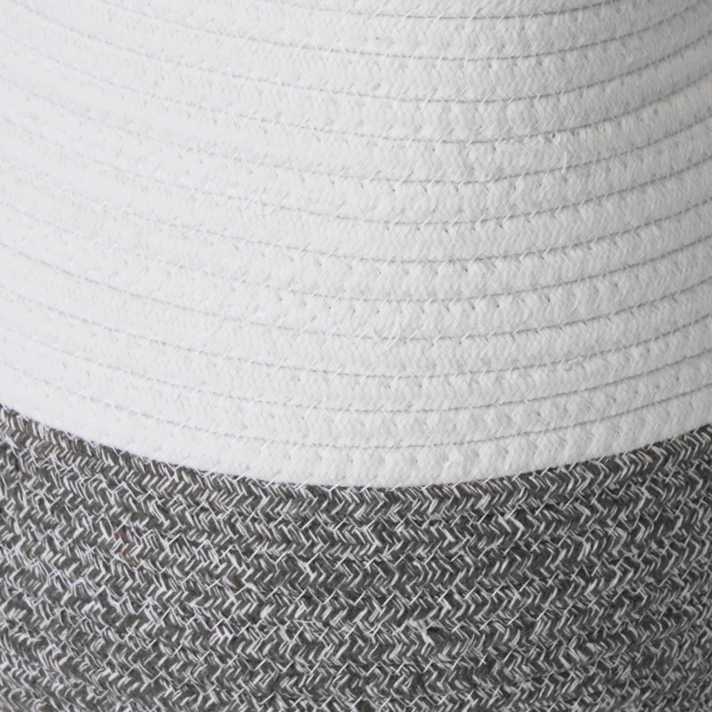 Detail of Panier en corde bicolore blanc et gris