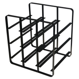 Range-bouteilles en métal noir - 9 bouteilles de vin