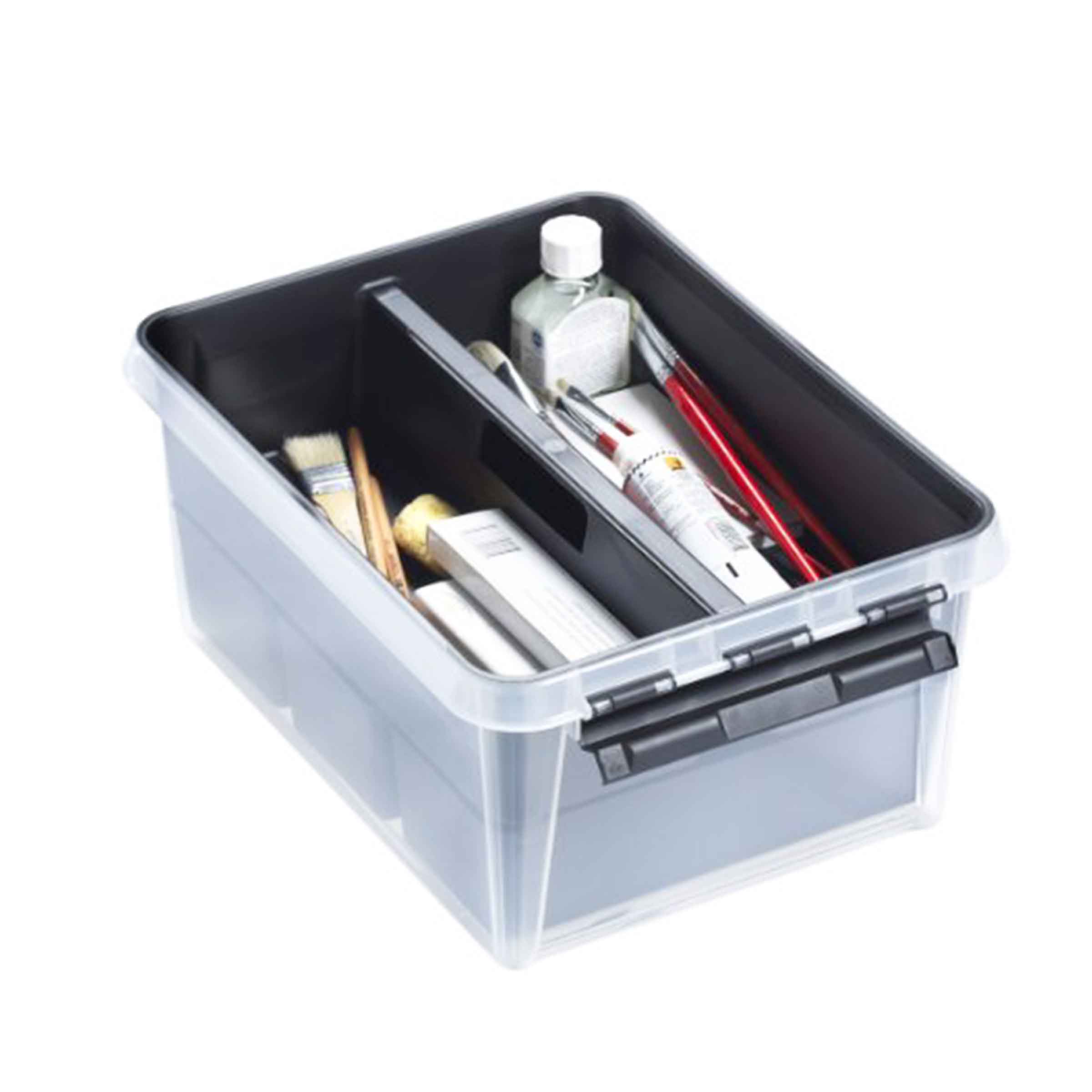 boîte de rangement en plastique transparent avec couvercle format A4 