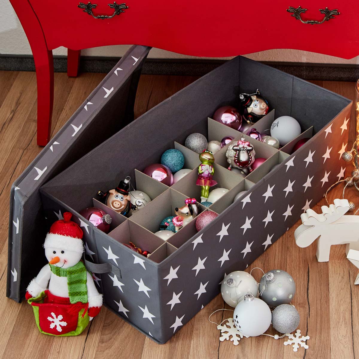 Boîte de rangement à compartiments pour boules de Noël - ON RANGE TOUT
