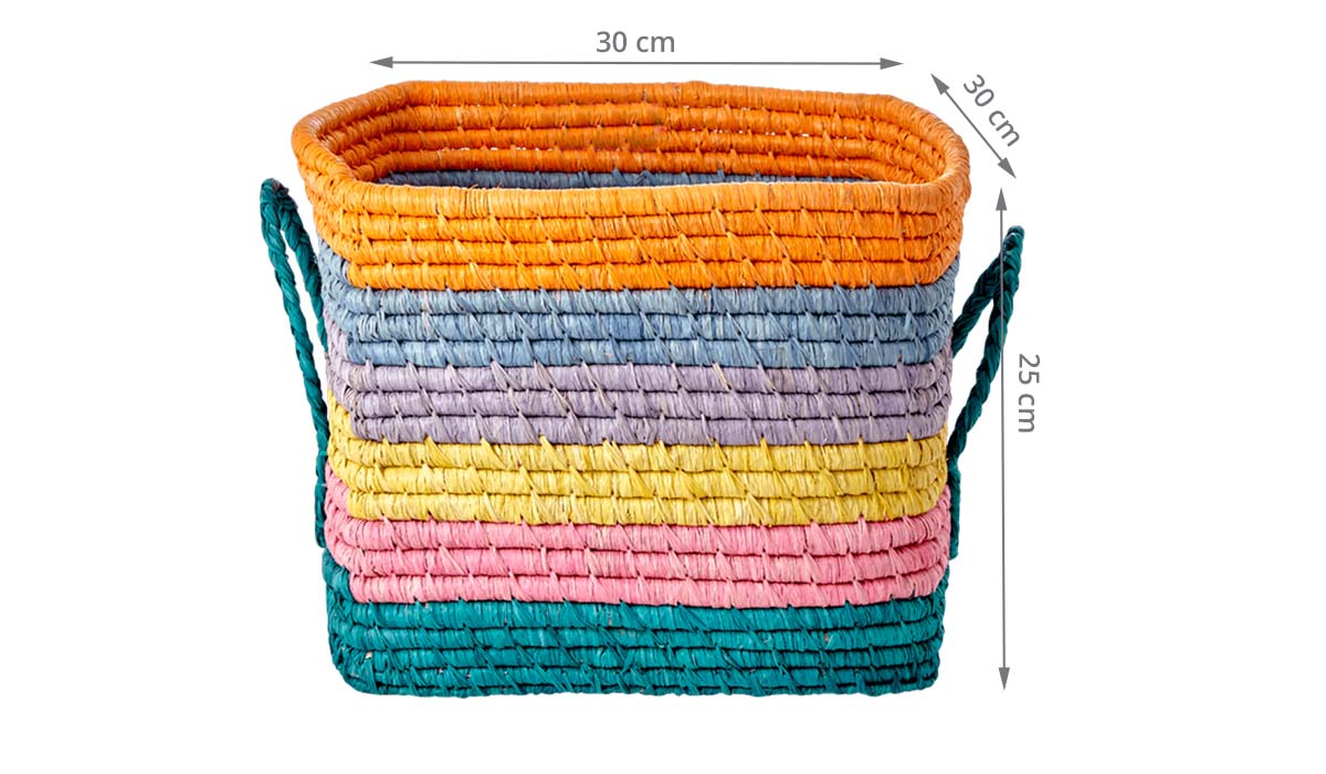 Panier de rangement cube multicolore 30x30x25