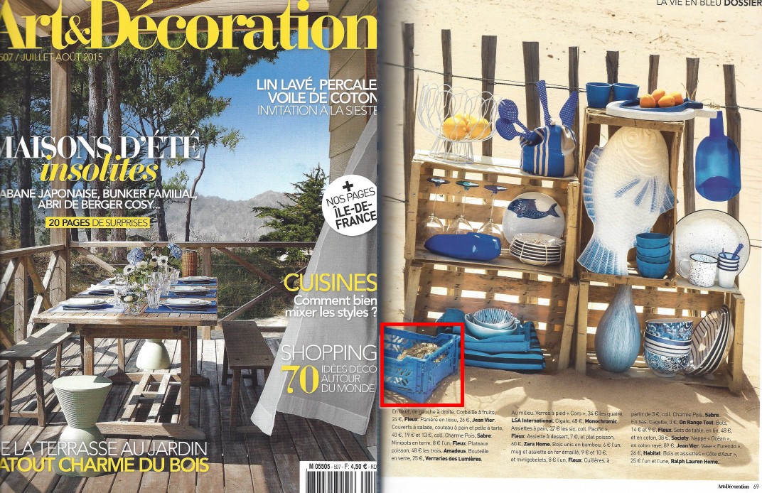 Art et Décoration Cagette bleue