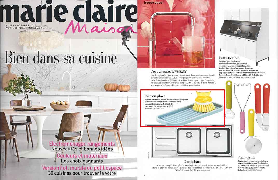 Marie Claire Maison Porte savon en silicone gris