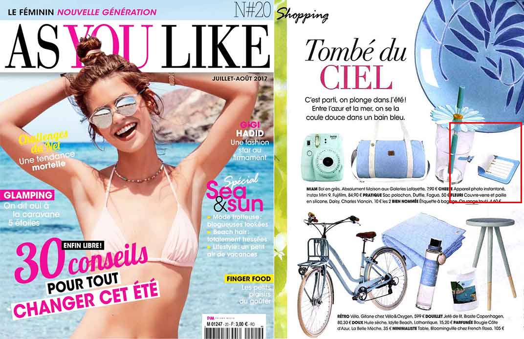 As You Like juillet août 2017 Une du magazine As You Like juillet août 2017