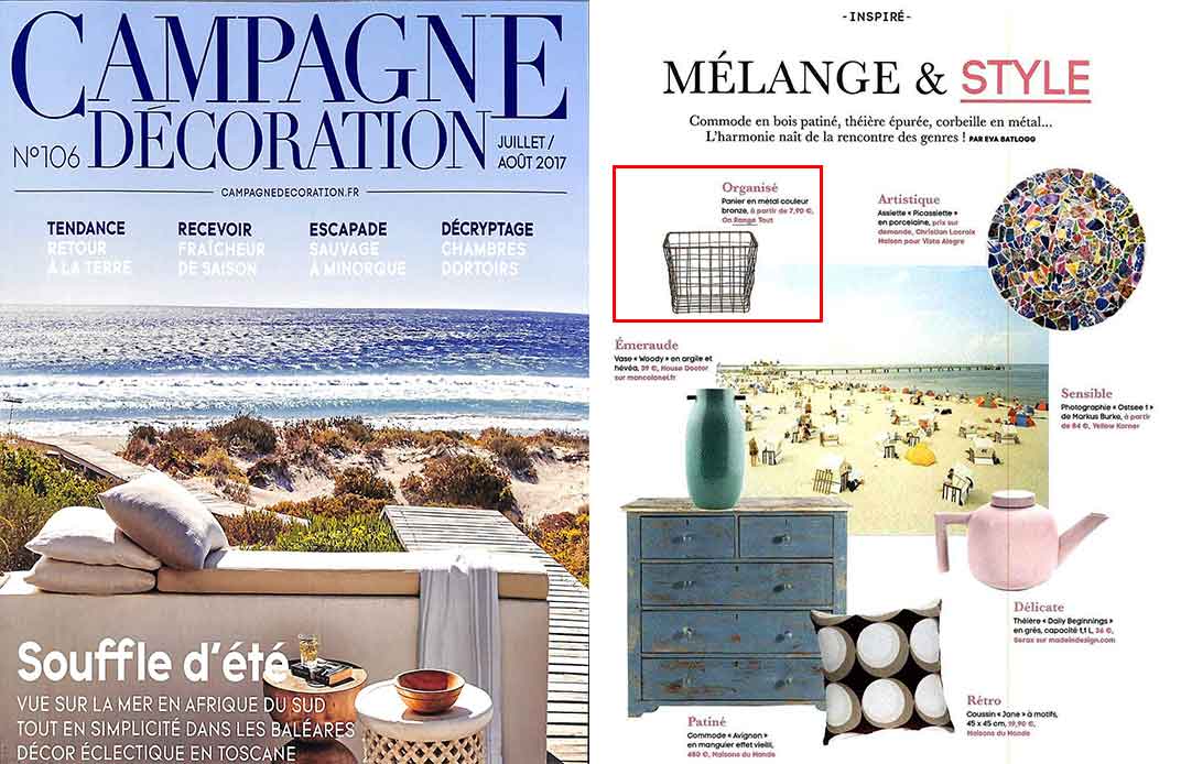 Campagne décoration juillet août 2017 Une du magazine campagne décoration