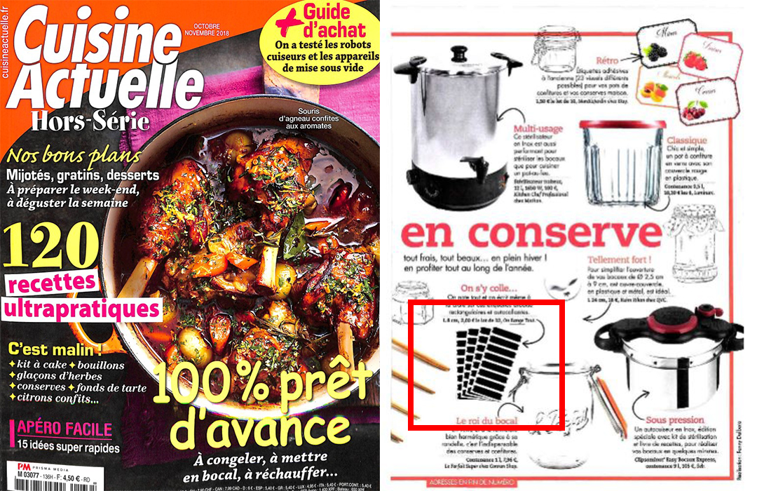 Cuisine actuelle Couverture du magazine cuisine actuelle octobre 2018