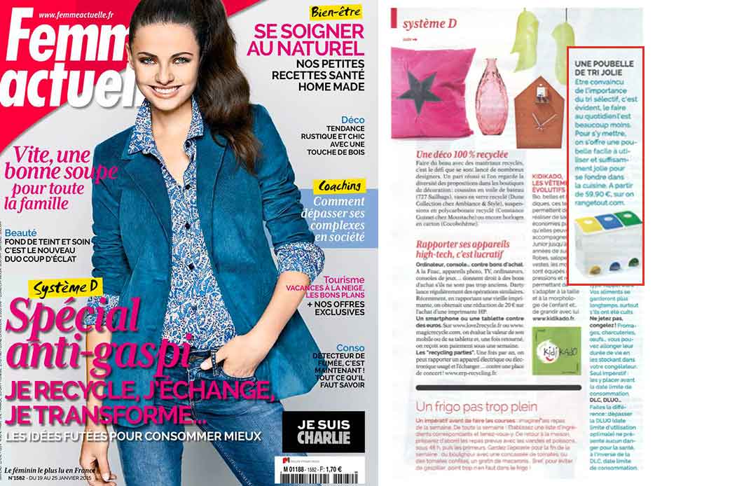 Femme Actuelle Poubelle pour le recyclage