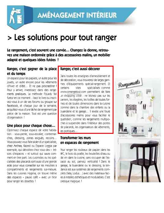 Les Nouvelles Présentation du site on range tout
