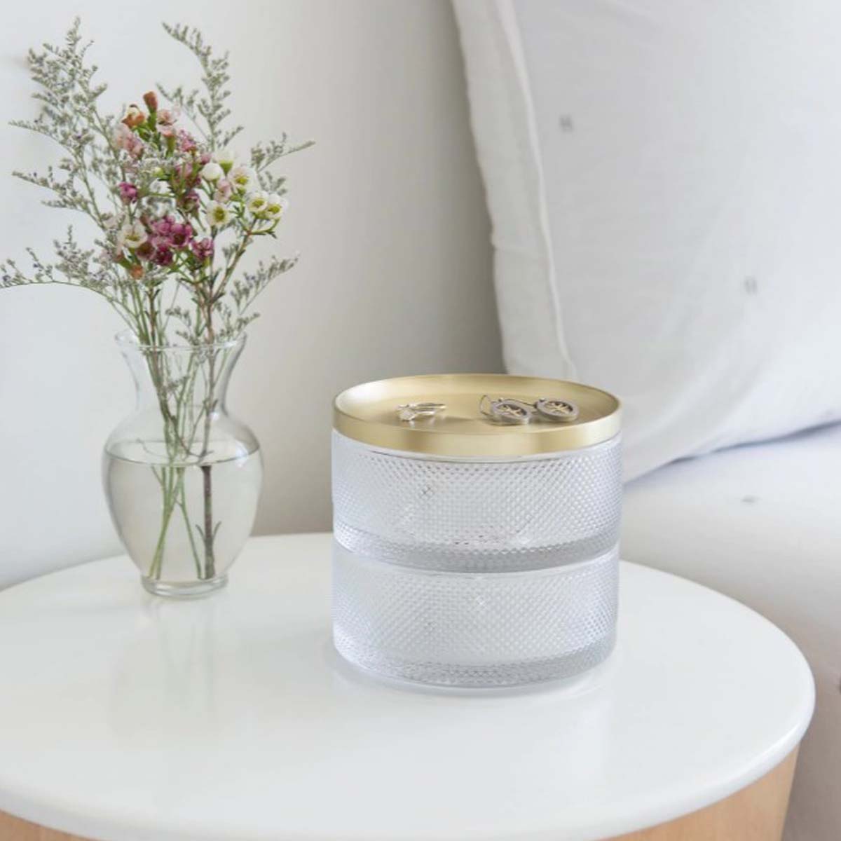 Boîte à bijoux ronde en verre
