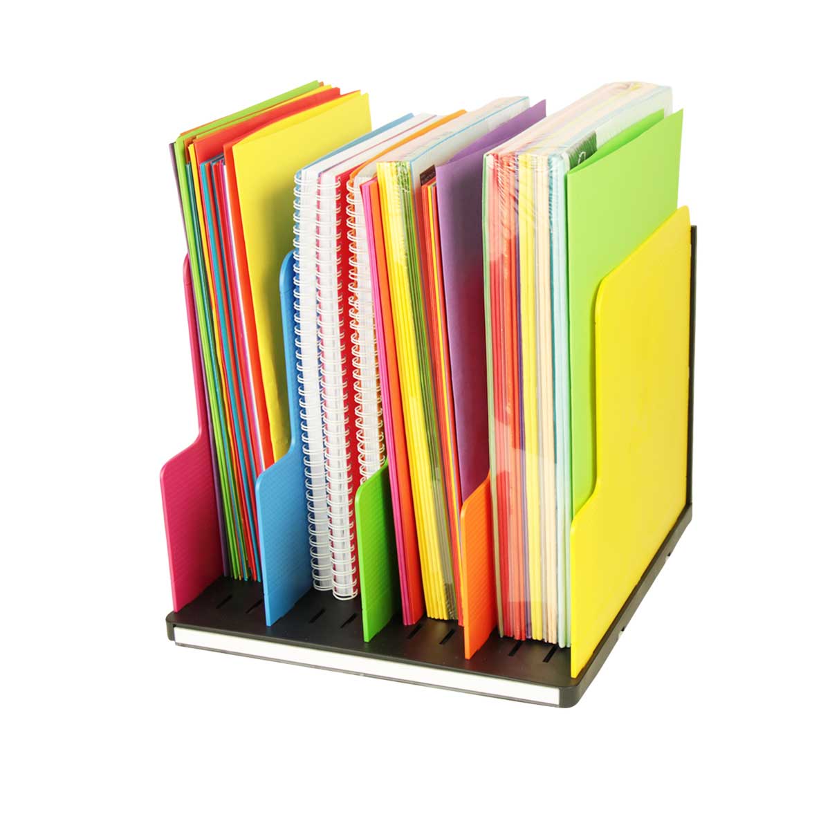 trieur vertical à 4 compartiments colorés en plastique