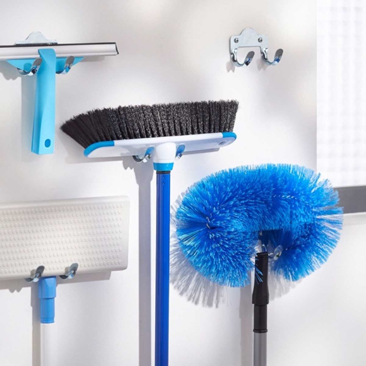 5 double crochets en métal à fixer au mur