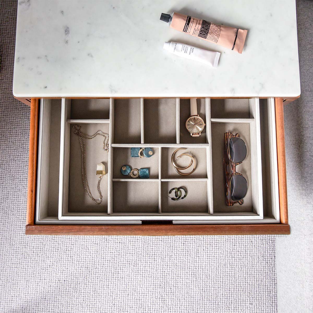 Plateau à bijoux extensible