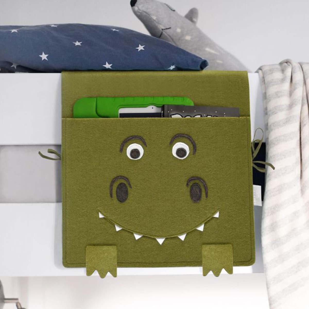 Poche de rangement pour lit enfant dinosaure