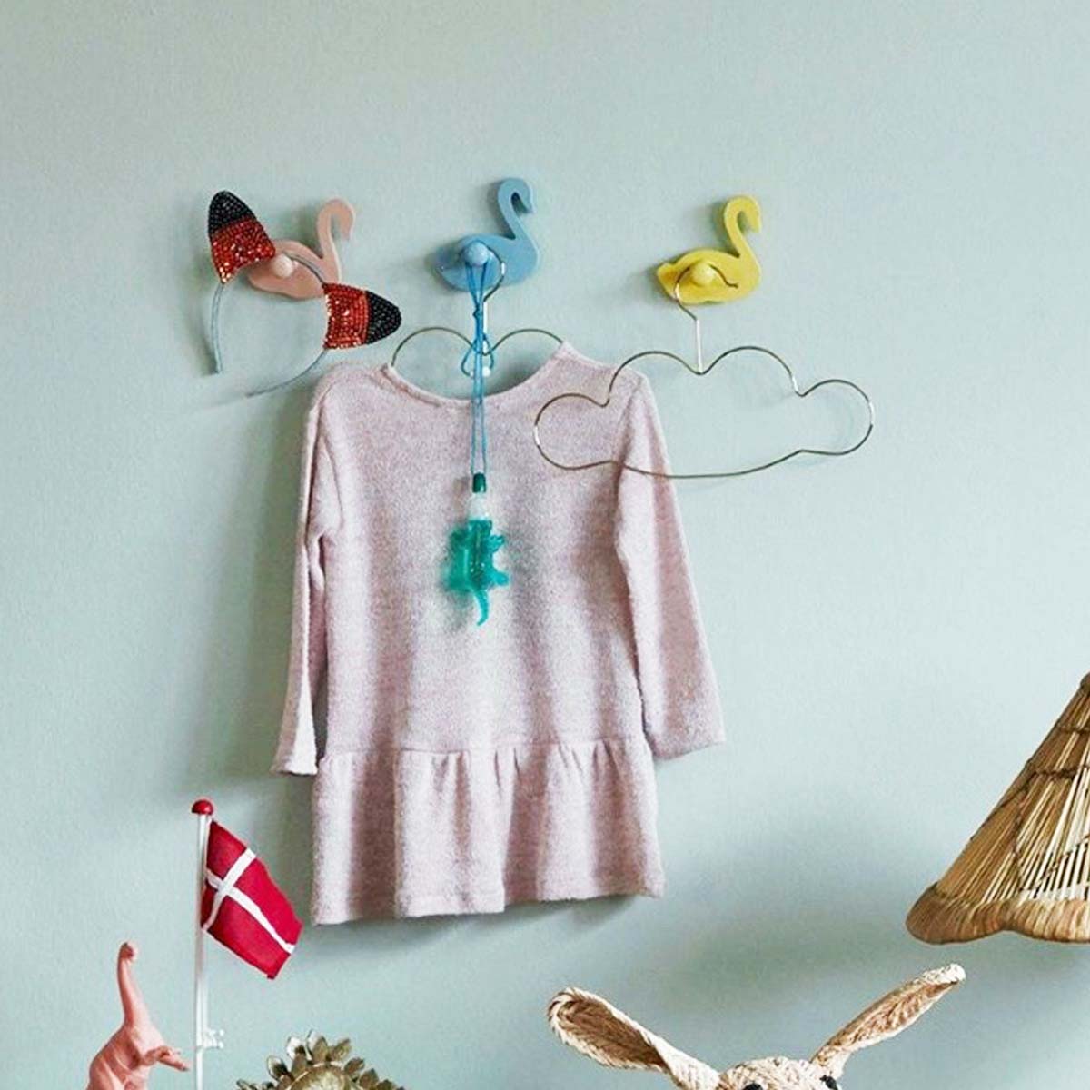 5 cintres en métal enfant nuage