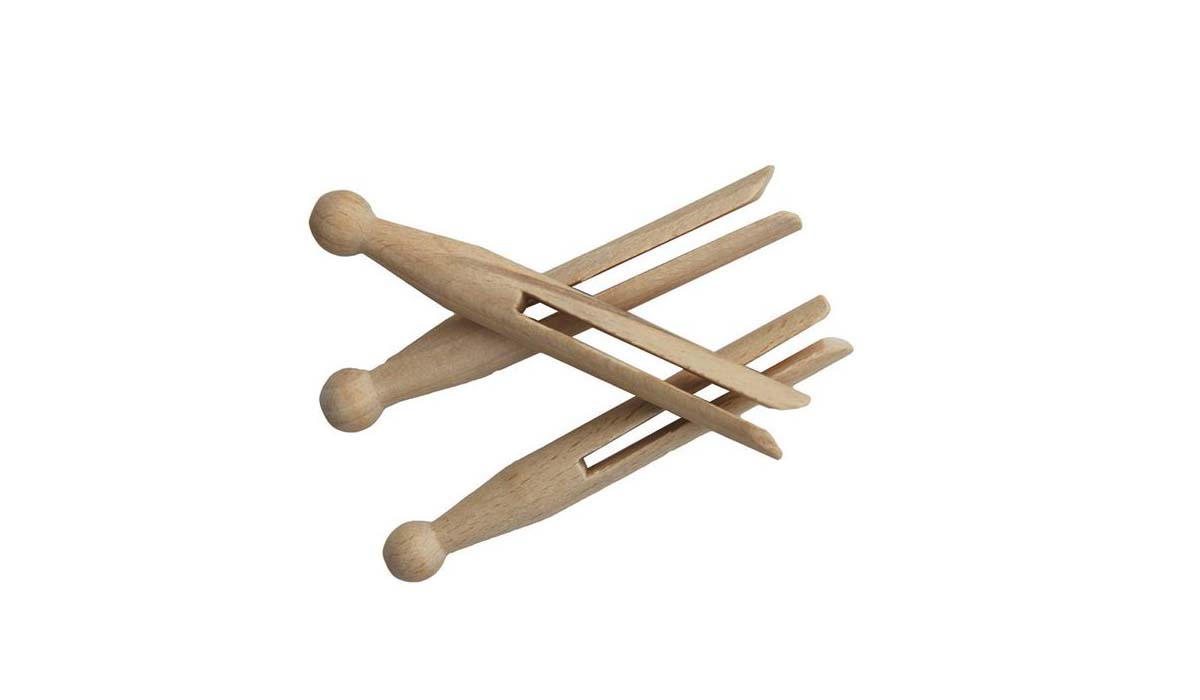 25 pinces à linge vintage en bois
